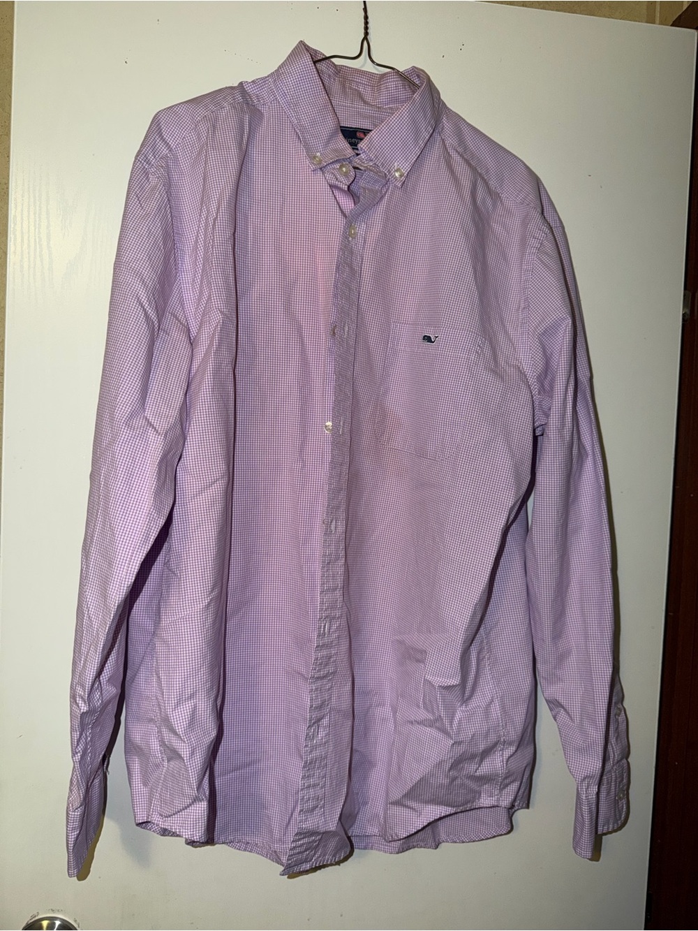 Vineyard Vines Lavender Micro-Check Button-Down Shirt